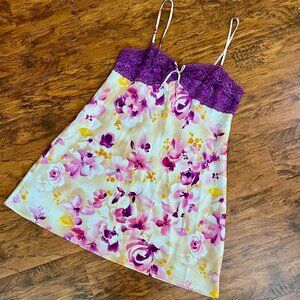 Vintage Morgan Taylor Intimates Floral Satin Slip Nightgown – Size M